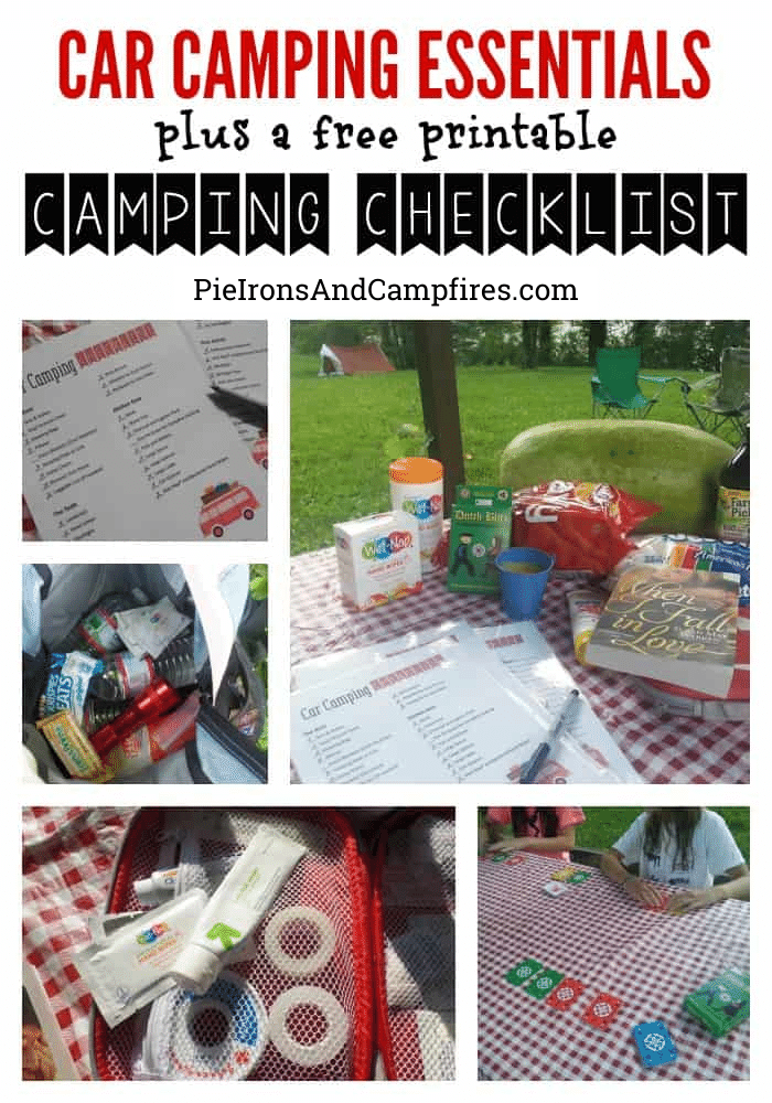 Car Camping Essentials + Free Printable Checklist @ PieIronsAndCampfires.com